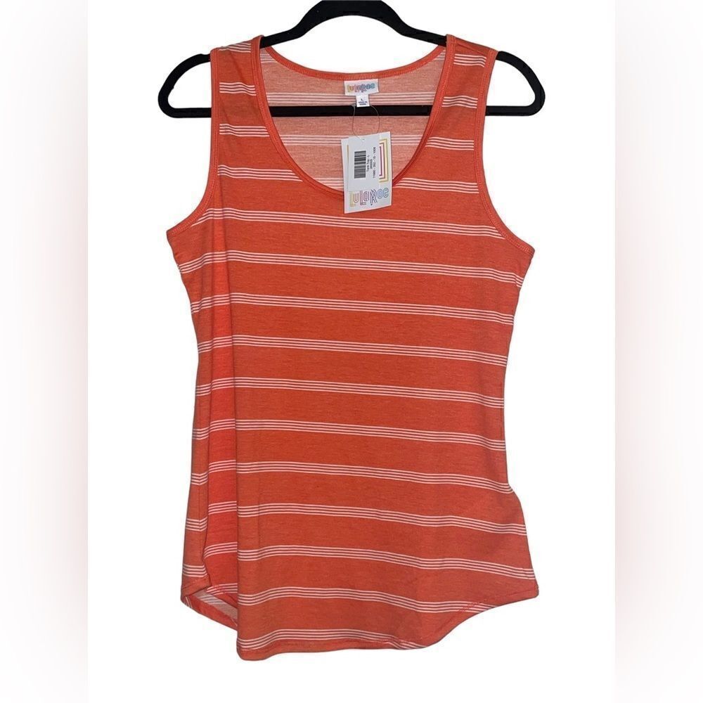 LuLaRoe Large Tank Top • Melon Color with Stripes • Ultra Soft • Stretchy • BNWT